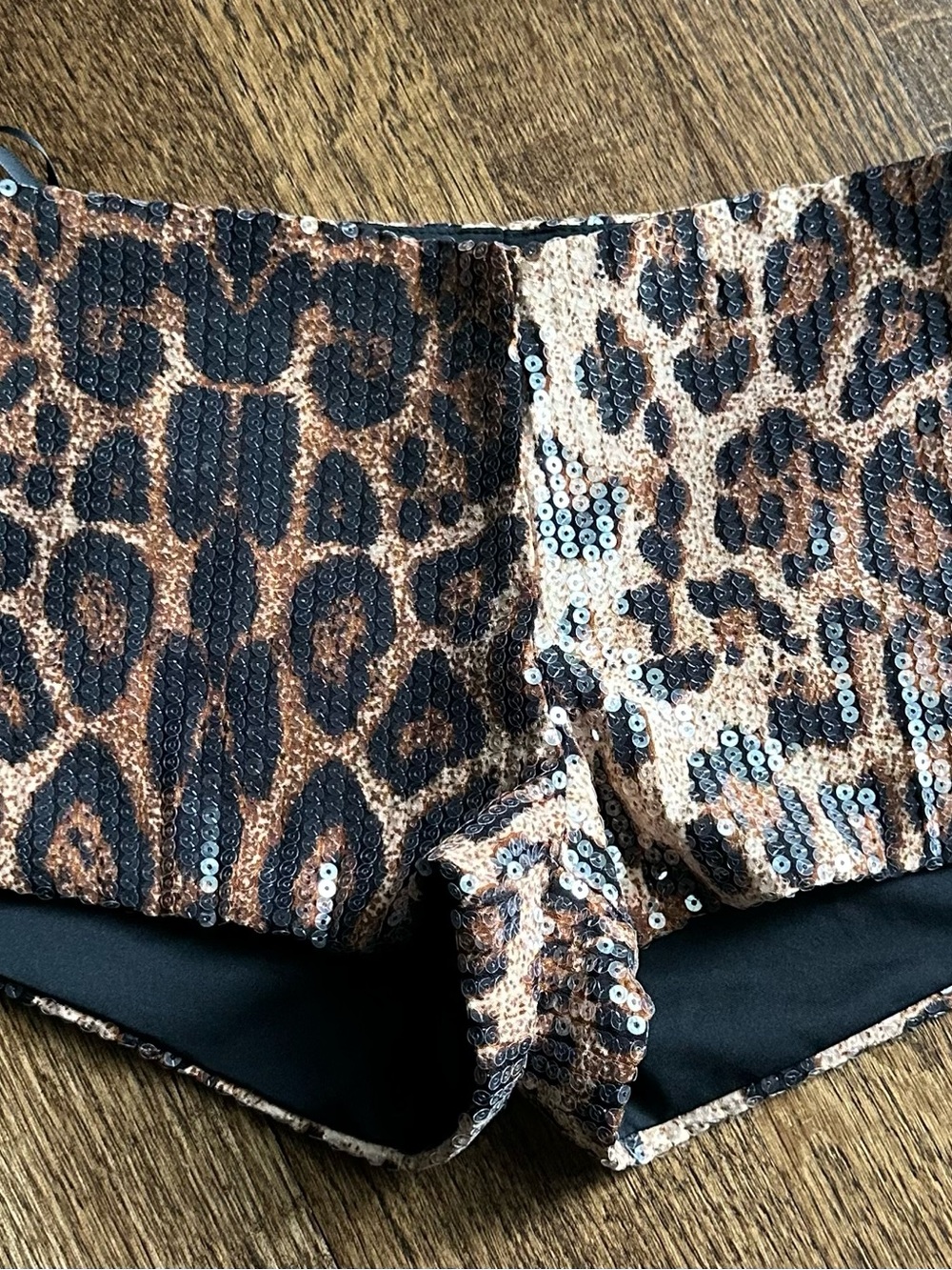 Cheetah print Sequin Micro Shorts XS